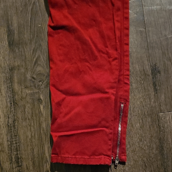 White House Black Market Burnt Red Skimmer Jeans Size 4 Stretch  Zipper On Side - Picture 6 of 7